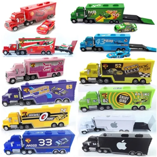 Disney Pixar Cars3 McQueen&Truck Diecast 1:55Movie Toy Metal Model Kids Gift New 2