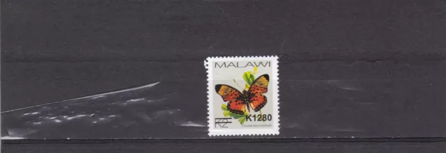 Malawi black overprint mnh stamp Butterflies K1280 on K2 2018