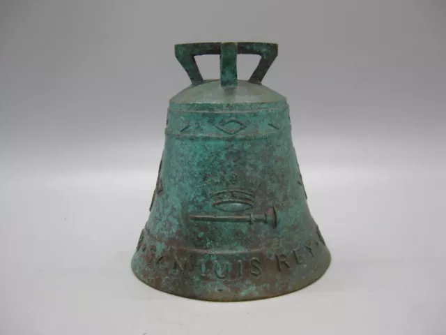 Vtg FORBES MISSION SAN LUIS REY SOUVENIR REPLICA BRONZE BELL EL CAMINO REAL 3.5"
