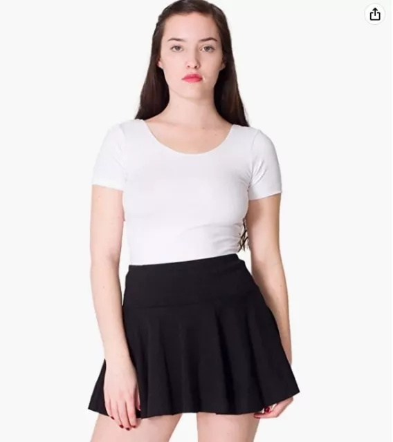 New American Apparel Thick-Knit Jersey Skirt Medium black