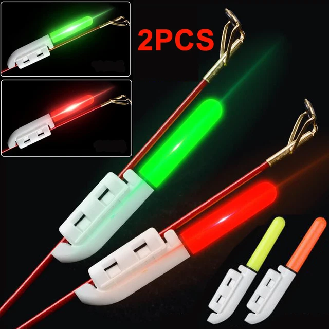 2X Night Fishing Rod Tip Alert Lamp LED Induction Fishing Fish Bite Alarms Light