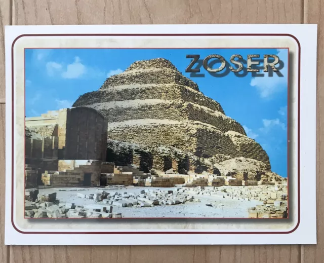 Vintage 1950’s SakkaraPyramids Of Zoser Egypt Postcard Printed In Egypt Pharaoh