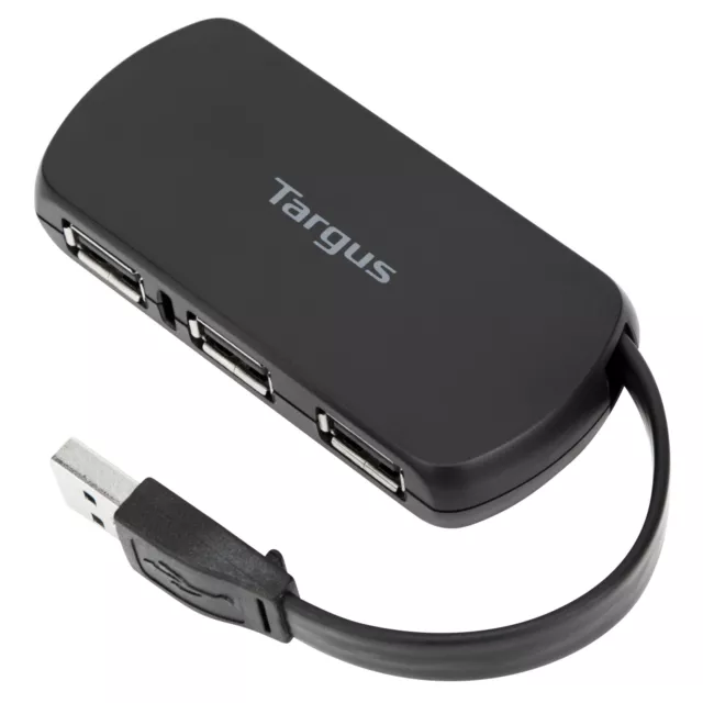 Targus 4 Port USB 2.0 Hub schwarz Windows Mac OS Plug-and-Play BRANDNEU