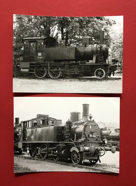 2 x DDR Eisenbahn Foto DR und DB Dampflok BR 70 083 und 91 134 ( 62018