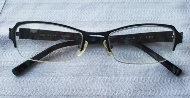 O&X New York Titanium OT-247U Semi-Rimless Eyeglasses 47-19-144 - Made in Japan