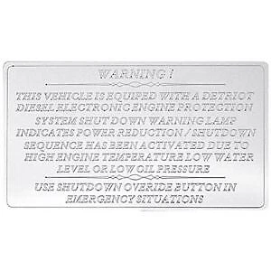 Freightliner Chrome Shutdown Engraved Statement Plate