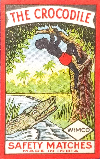 Vintage "The Crocodile " Matchbox Label Wimco ~ India 2