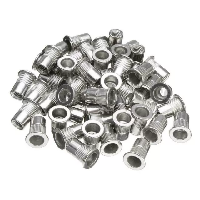 50x A2 acero inoxidable M8 tuercas remachables ciegas remache Cabeza plana Nuevo