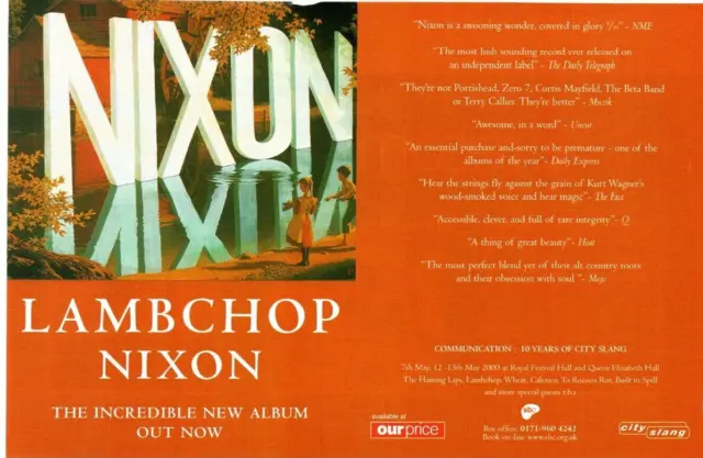 Ptp74 Magazine Advert 5X9" Lambchop : Nixon Album