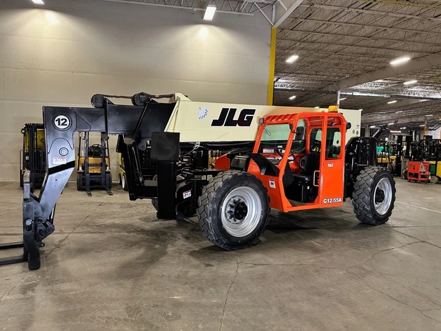 2014 Jlg G12-55A 12000 Lb Capacity 72" Pallet Forks Telehandler Open Cab