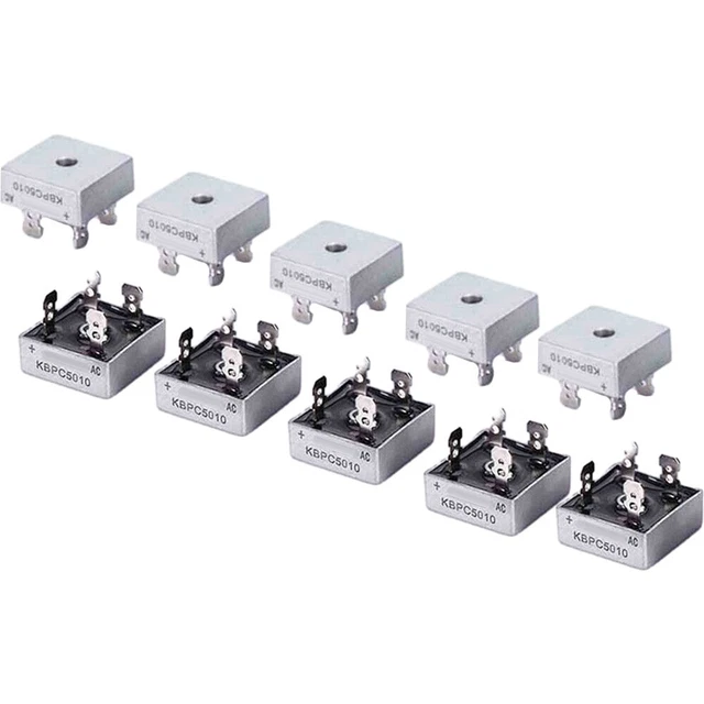 10Pcs KBPC5010 - 1000V/50A Metallo Case Singolo Fasi Diodo Ponte Raddrizzatore