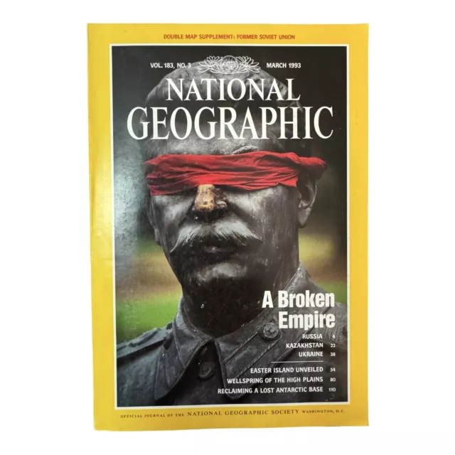 National Geographic Magazine March 1993 A Broken Empire Including Map supplement