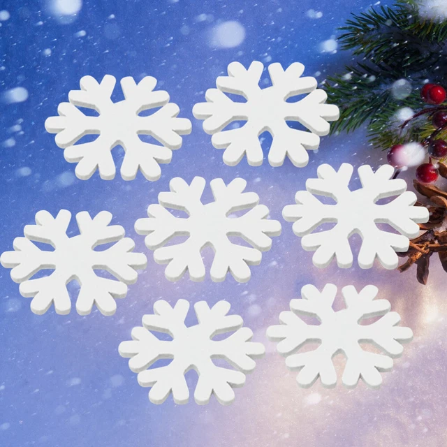 100 Pcs Hollow Decorations Snowflake Crafts Wooden Snowflakes