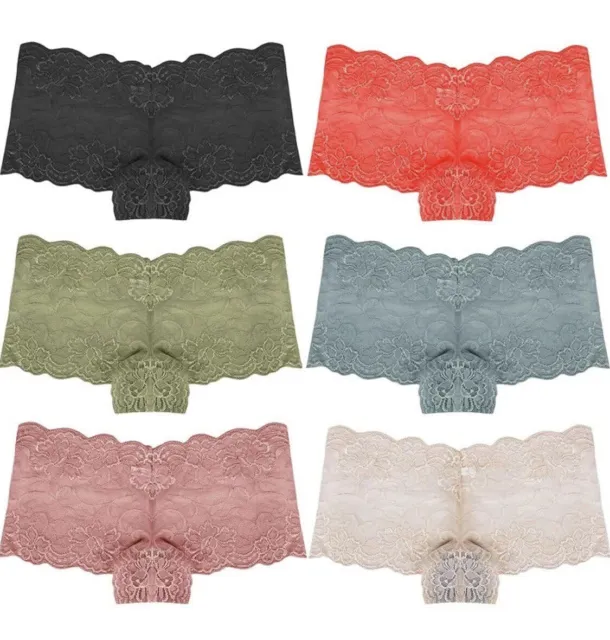 RUNYA WOMENS LACE Boyshort Panties Sexy Lingerie Underwear Briefs,6  Packs,Large £35.06 - PicClick UK
