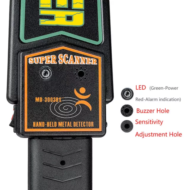 Hand Held Metal Security Portable  Meter Lightweight Wand Detector Super Scanner