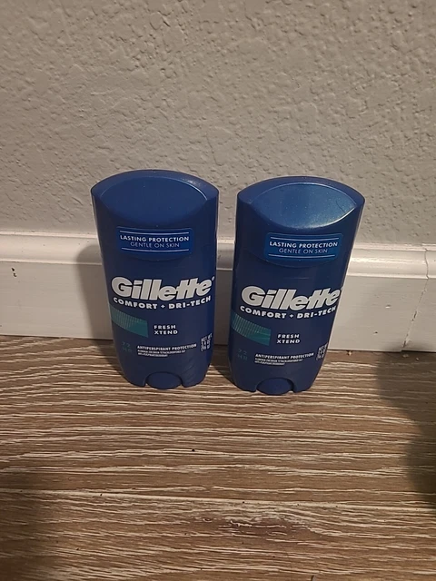 2 PACK Gillette Comfort + Dri-Tech Antiperspirant Deodorant fresh xtend 3.4 oz