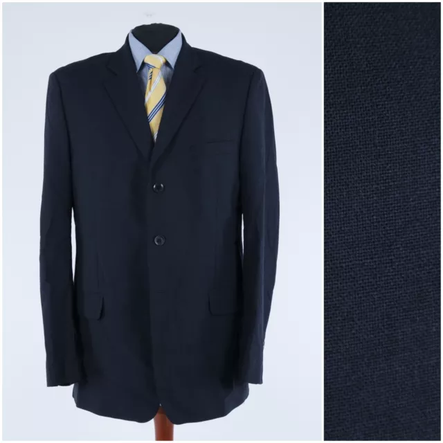 MENS DARK NAVY Blue Blazer 46L UK Size LICONA Wool Sport Coat