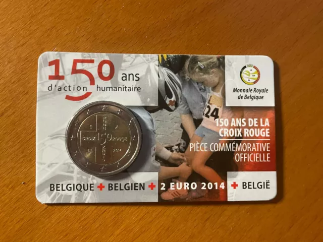 Belgica 2 Euros 2014 - Conm. 150 Años De La Cruz Roja - En Coincard