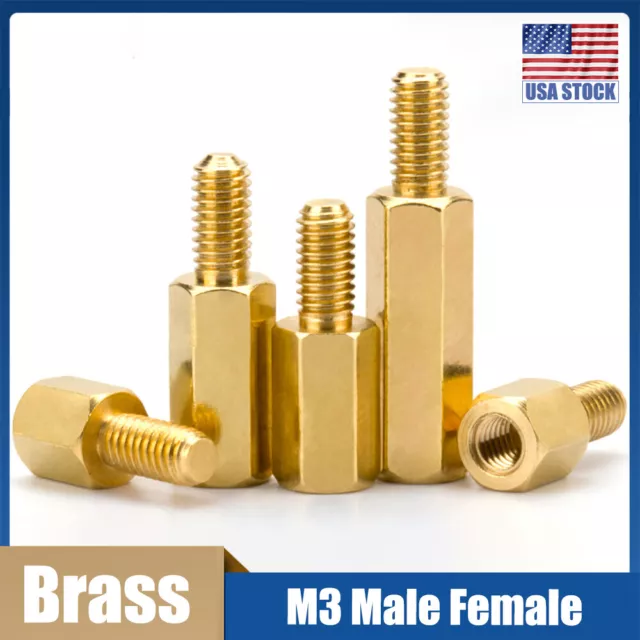 M3 Male-Female Spacer Thread Pillar Hexagonal Brass PCB Studs Standoff Hex