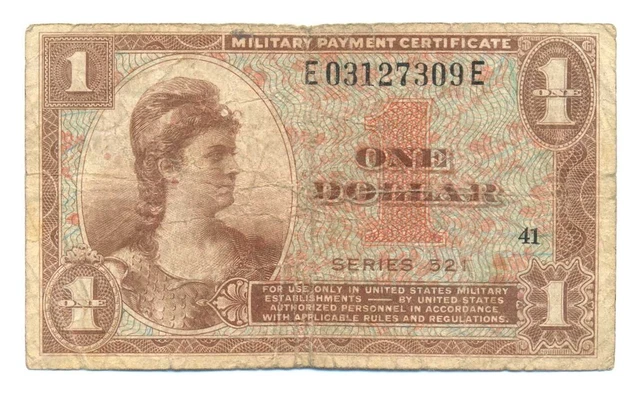 USA UNITED STATES Military Payment Certificate Series 521 $1 ND (1954
