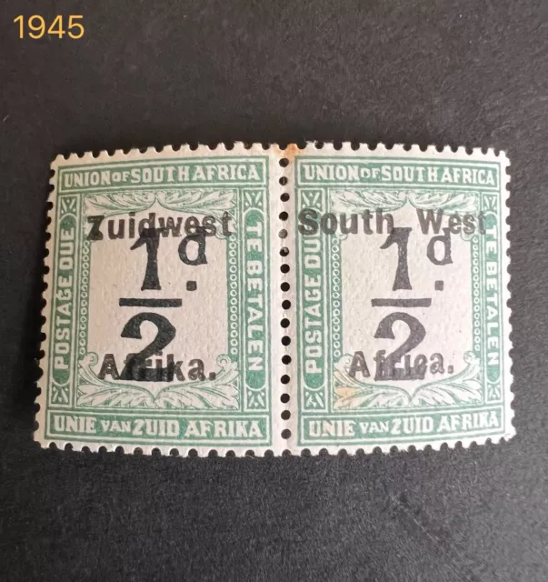 South West Africa Postage Due Stamps D27 1/2d Zuidwest 9.5mm T6 1924 MLH