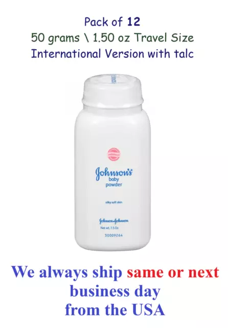 Johnsons Baby Powder Talc 50g 1.5oz Travel Size International version Pack of 12 2