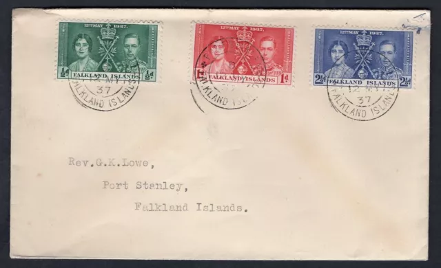 FALKLAND ISLANDS 1937 Coronation FDC Cover