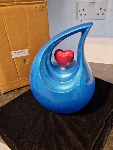 Urne uniche a forma di cuore d'amore e lacrima - Elegante urna grande - blu