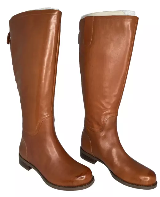 Nine West Womens Contigua Genuine Leather Riding Boots Cognac Sz. 5m 5 Wide Calf