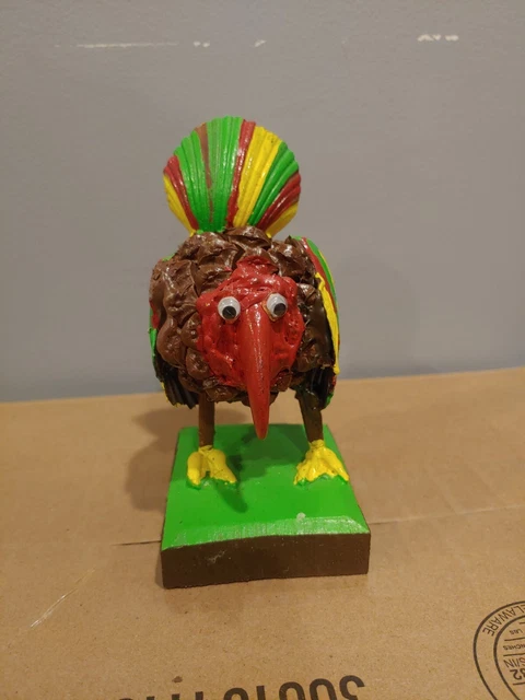 Unique Turkey Lobster Shell Folk Art Figure Doll 6"x4" Maritime Cecil Nickerson