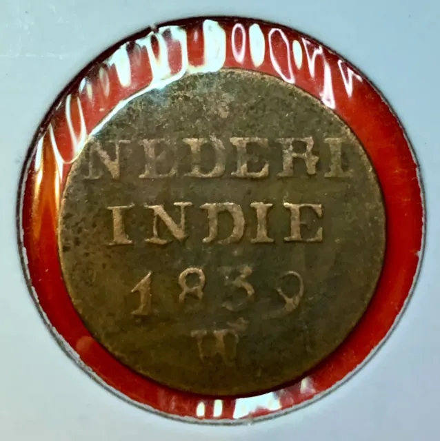 1839 Netherlands Dutch East Indies Sumatra 1 Cent Coin