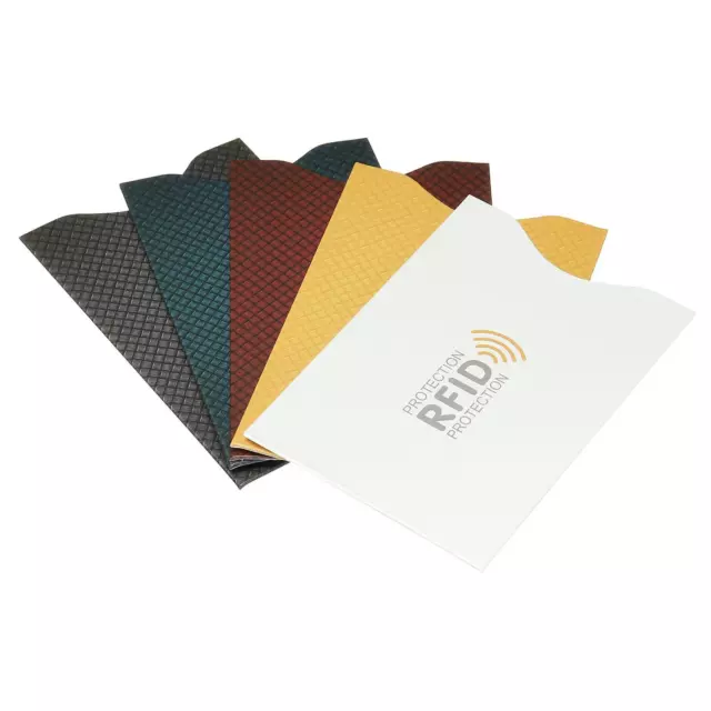 RFID Blocking Horizontal Credit Card Sleeves Protector NFC Holder 5 Colors 10Pcs