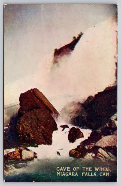 Cave Winds Niagara Falls Canada Waterfall Johnsons Art Stores Vintage Postcard