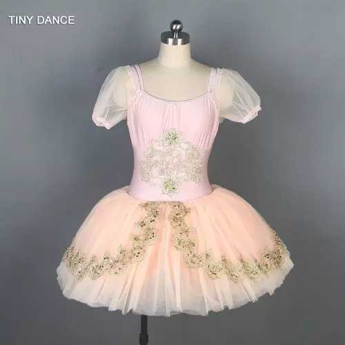 Bell-shaped Ballet Dance Tutu Leotard Dress Puff Sleeve Ballet Costume 6 Colors 3