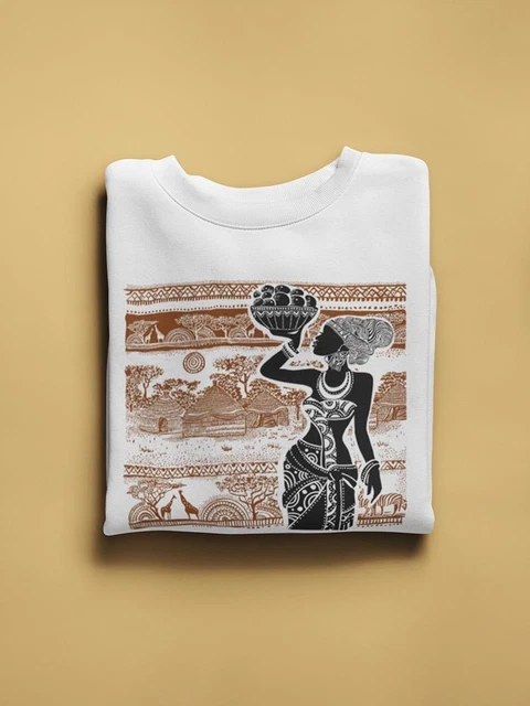 African Landscape Brown Sketch Women's Sweatshirt -Image by Shutterstock