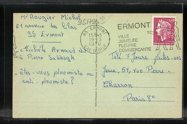 CPA Ermont, Magasins et Personnes dans Rue de Sannois 2