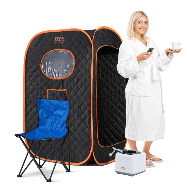 VEVOR Compact Portable Steam Sauna Tent 1000 Watt Sauna Blanket with Chair
