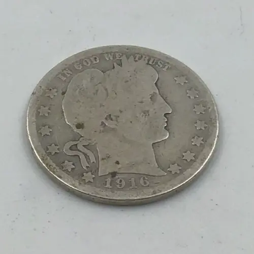 1916-D Silver Barber Quarter Average Circulated