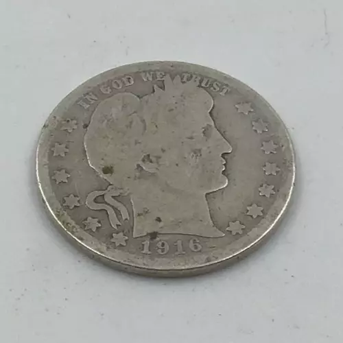 1916-D Silver Barber Quarter Average Circulated