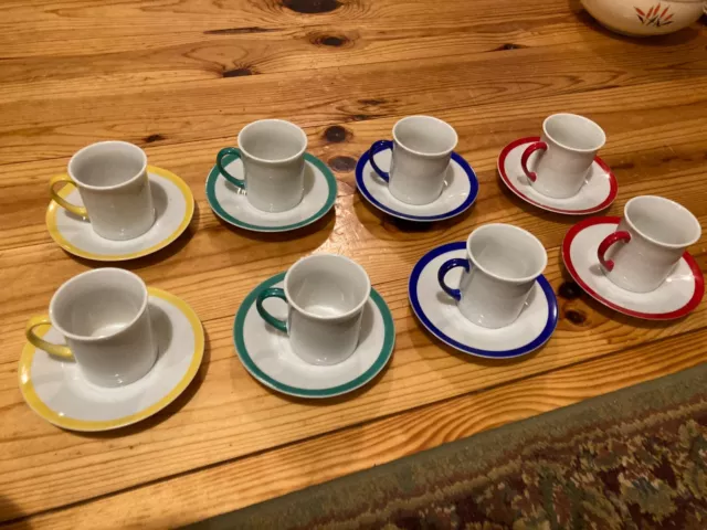 Set of Eight Vintage  Tuscany China Japan Demitasse Cups and Saucers