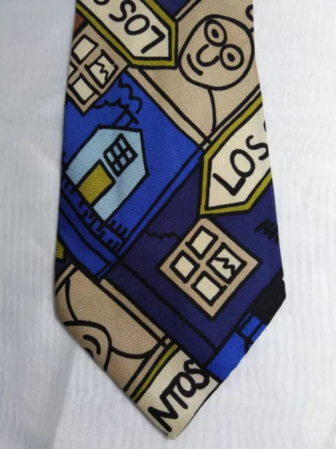 Jc De Catelbajac 100% Silk Tie Cravatta Vintage Seta Vintage Made In Italy S1597
