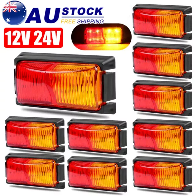 Red Amber LED Clearance Lights Side Marker Lamp Trailer Truck Caravan Multi Volt