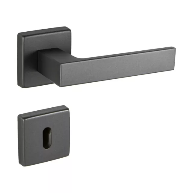 Béquille de porte Anthracite Poignée intérieur Carré Aluminium