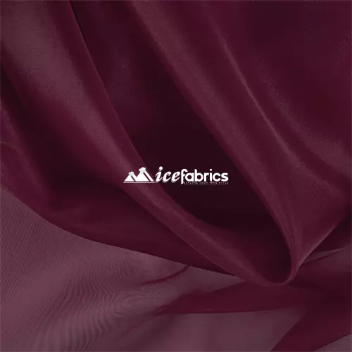 Burgundy Organza Fabric By The Yard_ Crystal Sheer "54 Width_ Wholesale Price