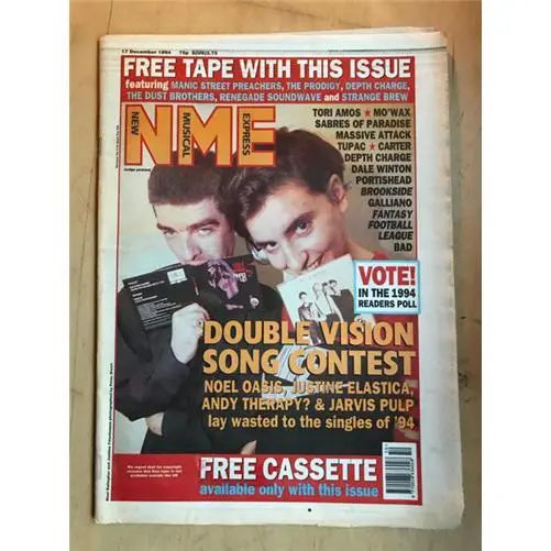 Oasis/Elastica Nme Magazine December 17 1994 - Noel + Justine Frischmann Cover +