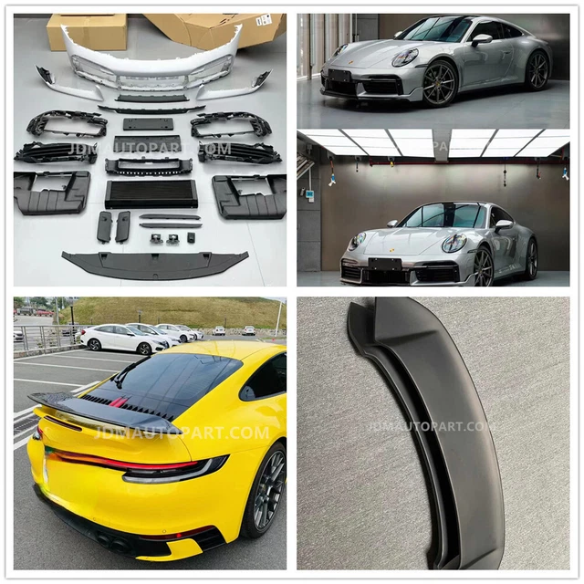 FIBERGLASS REAR WING Front Bumper Body Kit for Porsche 911 992 Turbo ...
