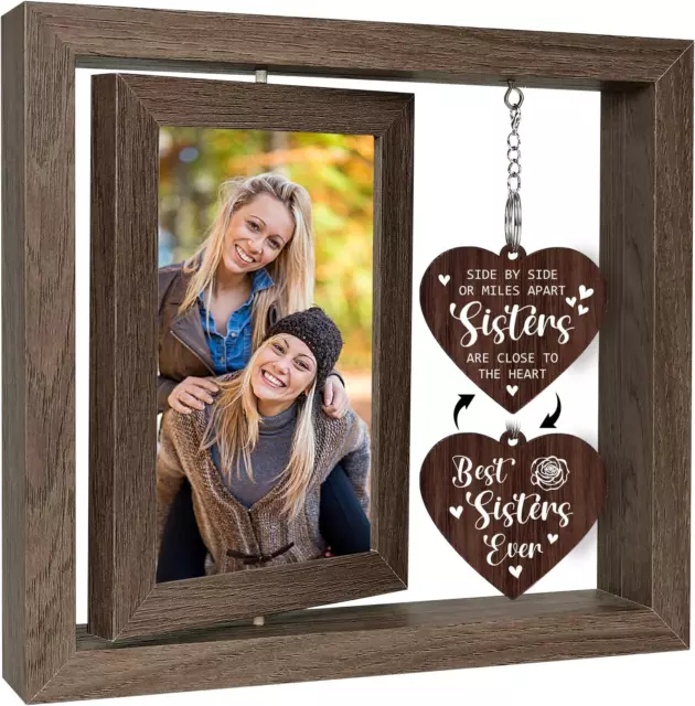 Sister Gifts Rotating Floating Wooden Picture Frame Sister Birthday Christmas Gr