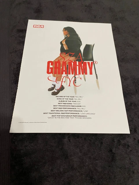 SZA 2024 GRAMMY ad for "Kill Bill" for Song of the Year & VICTORIA
