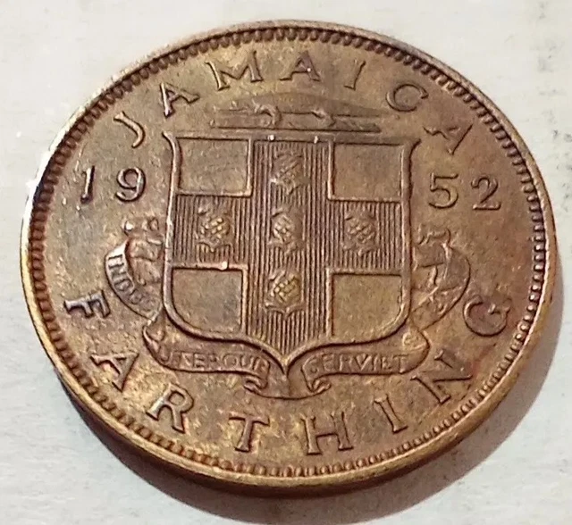 Jamaica King GEORGE VI 1952 One 1 Farthing Caribbean Island Coin