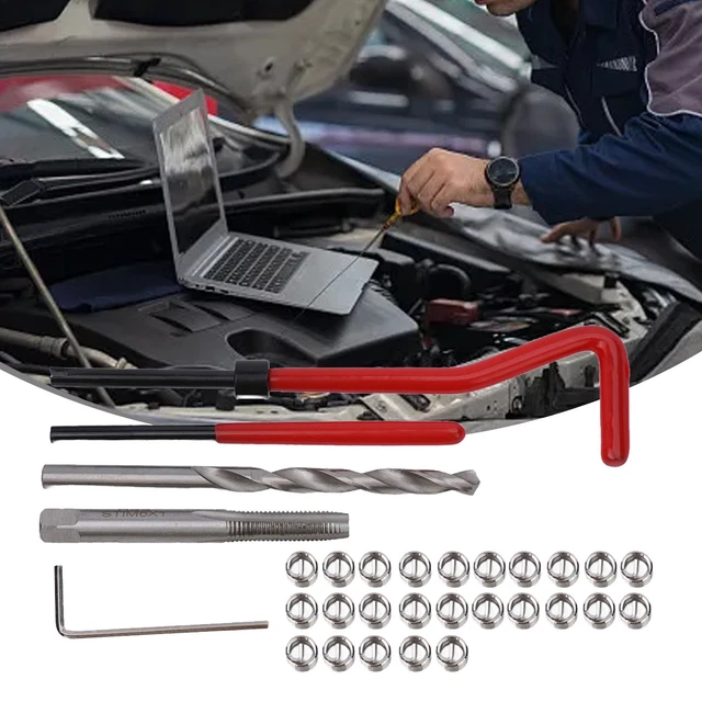 M6 X 1.0 Thread Repair Kit 30 Piece Helicoil Compatible 6mm Damaged ...